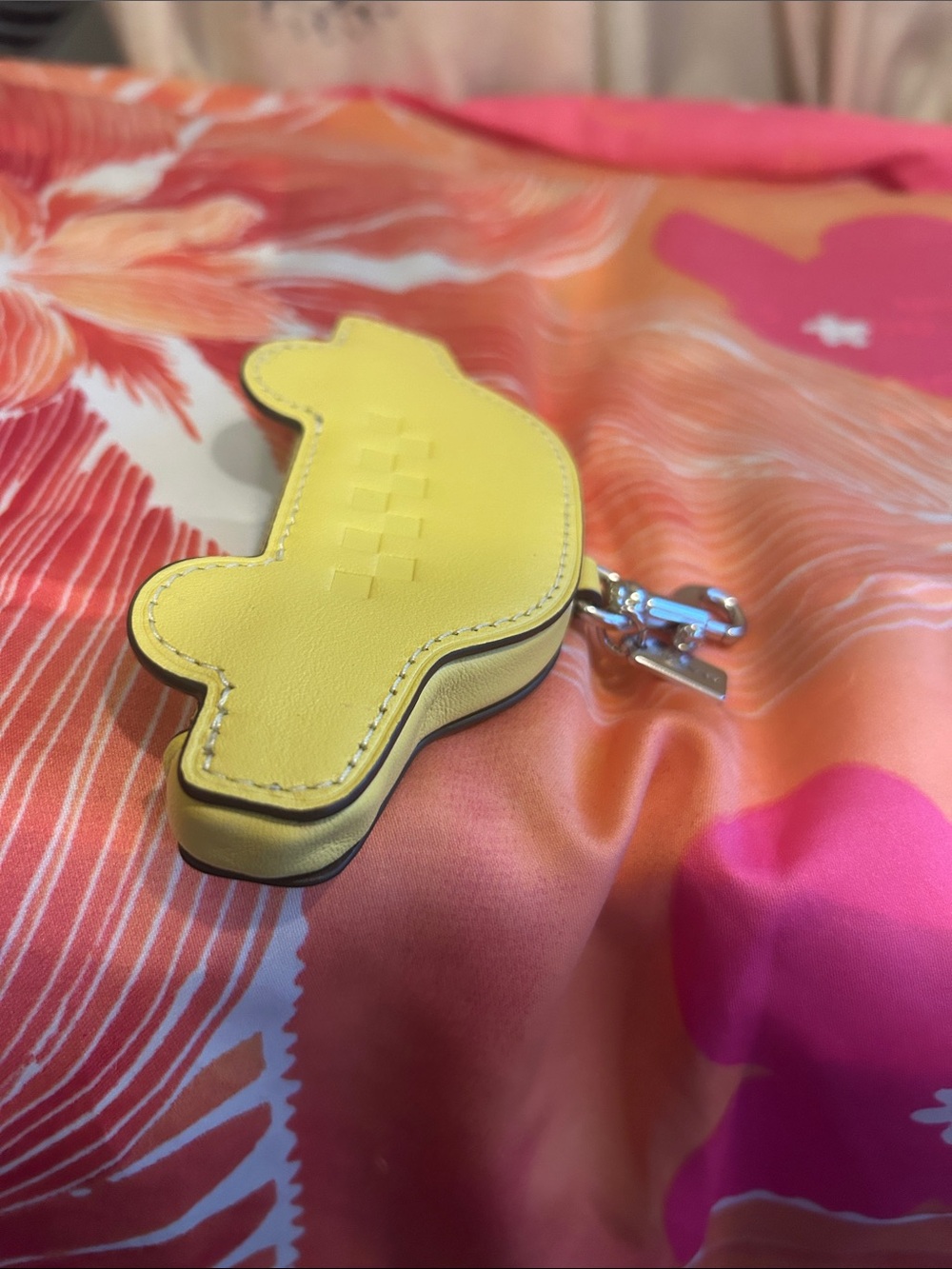 Coach Yellow Taxi Coin Pouch Key Charm - Picture 4 of 8